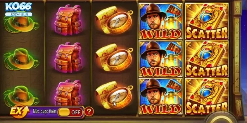 Bảng mô tả các biểu tượng đặc biệt Wild, Scatter và cơ chế Buy Feature